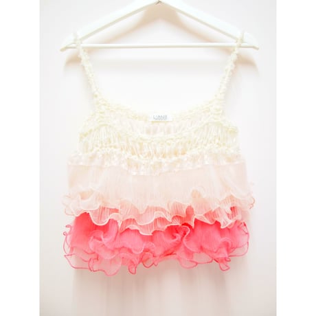 Ruffled Camisole  < baby pink/cherry pink> <red/cherry pink>