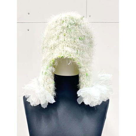 Bubble flowers knit cap