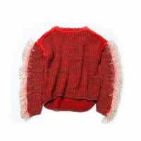 Dot frill sleeve knit