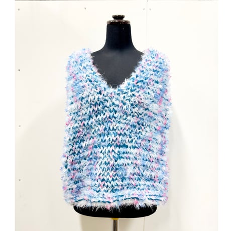 Funky fur bubble vest <special shiny blue>