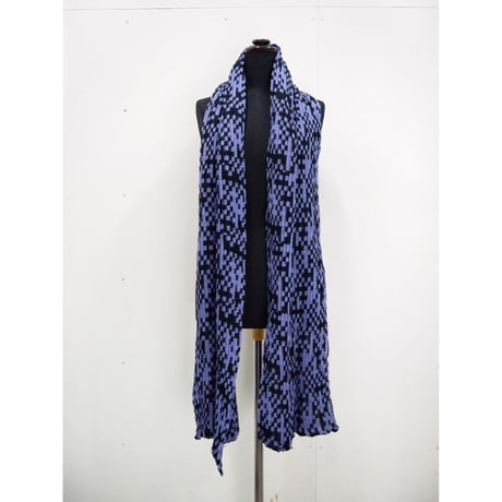 Block Check Linen Stole <Blue/Purple/Rose Pink/Wine/L.gray/Beige >