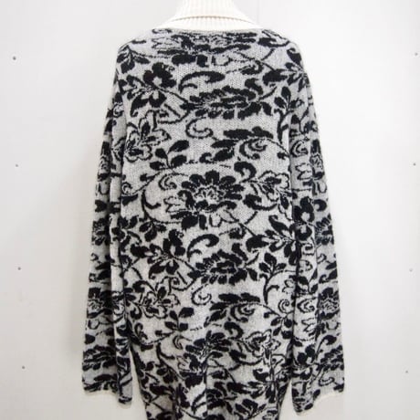 Flower knit  _ Unisex < white rib + Black >