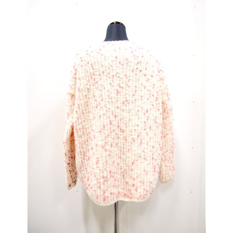 Pom Pon knit <WHTE×PNKdots /WHTE× PNK&REDdots>