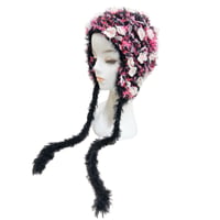 Knit trapper hat_sakura