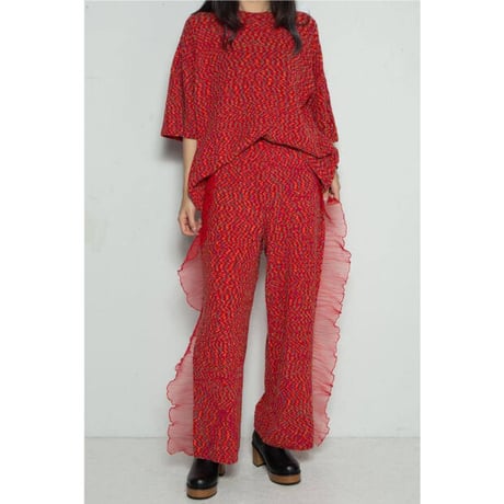 Kasuri Big Tee _redish Orange