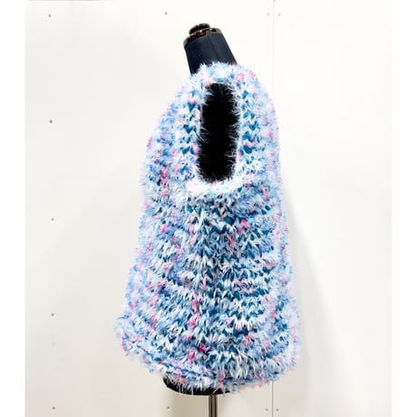 Funky fur bubble vest <special shiny blue>