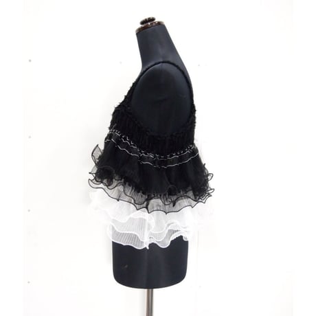 Ruffled Camisole <Black×White / Black×Violet>
