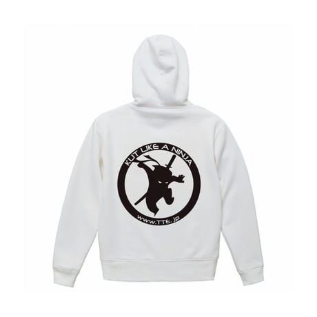 Kutry White Hoodie (カットリ君 ホワイトパーカー)