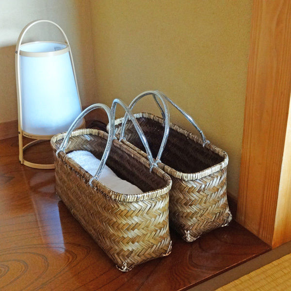 一閑張りカゴ　バスケット 一閑張り買い物かご（大） | 虎斑竹専門店 竹虎