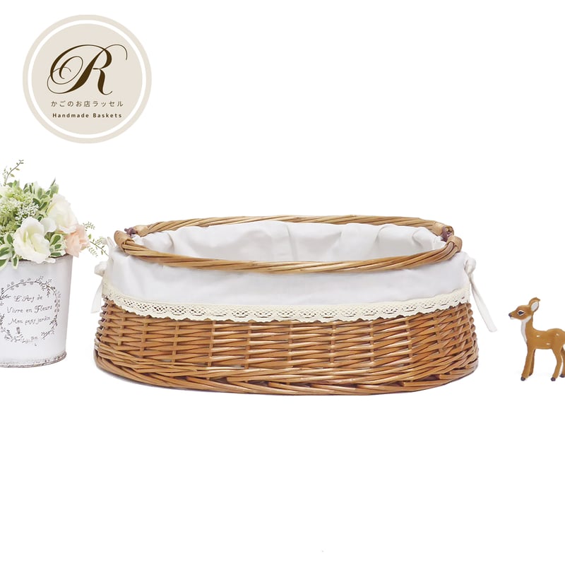 ☆美品☆かご ラッセル Russell ハート型バスケット ブラウン ☆美品☆かご ラッセル Russell ハート型バスケット ブラウン