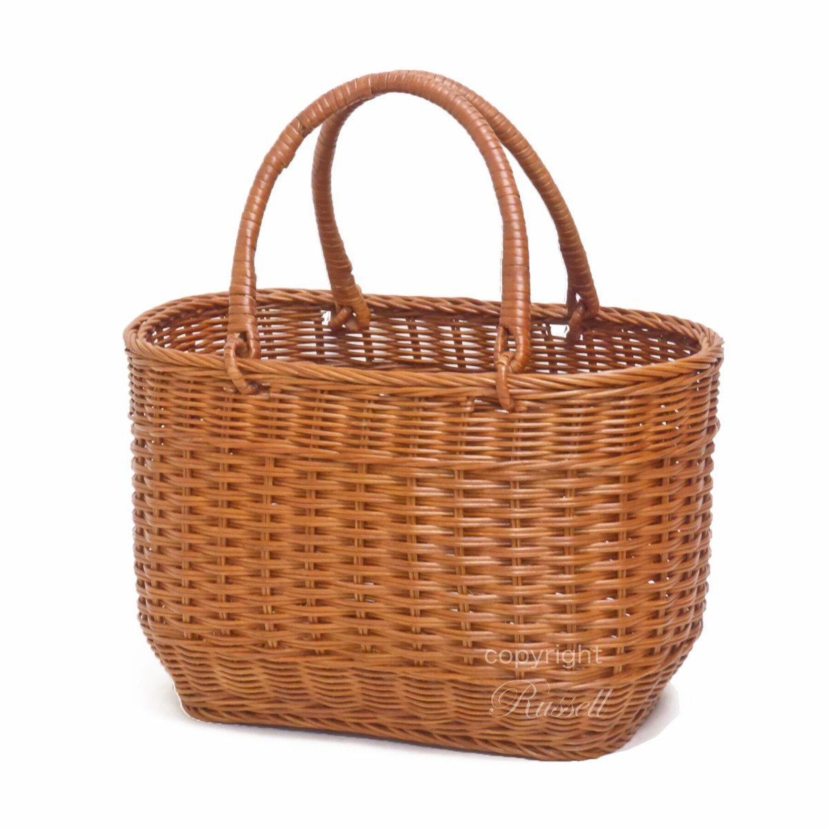 品番816 籐のかごバッグ 籐かご ハンドメイド ラタンバスケット【かご