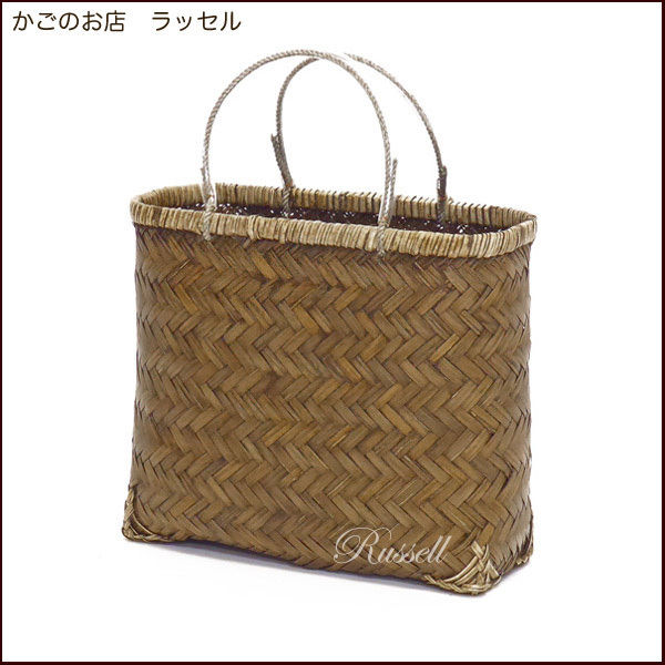 No.547 23x13xH24cm 竹かご 市場かご 一閑張り材料 かごバッグ 趣味