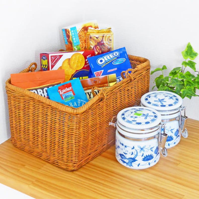 型番618（Mサイズ）籐かご ラタンバスケット ピクニックバスケット