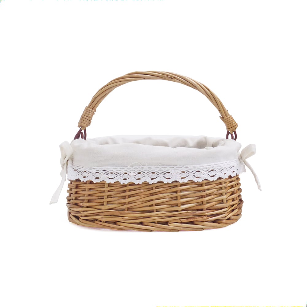 カゴ バスケット (手作りビンテージ布付き110×102cm) 【公式通販】