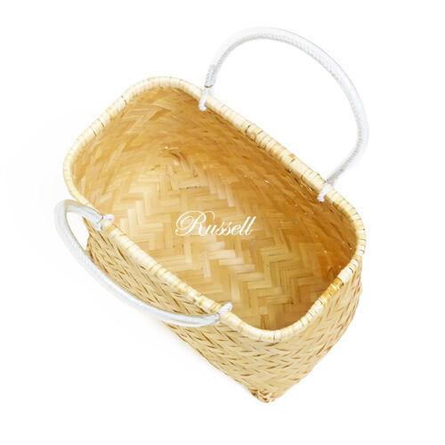 型番347NA 竹かごバッグ 市場かご 一閑張り用カゴ 整理収納カゴ【かご