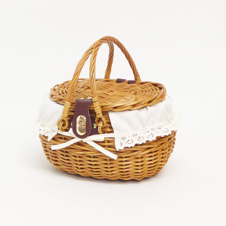 品番WF6015 布カバー付き籐かごバスケットSS 【かごのお店ラッセル