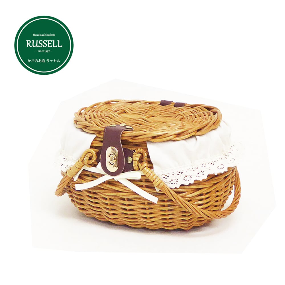 新商品】 品番WF6015 布カバー付き籐かごバスケットSS 【かごのお店
