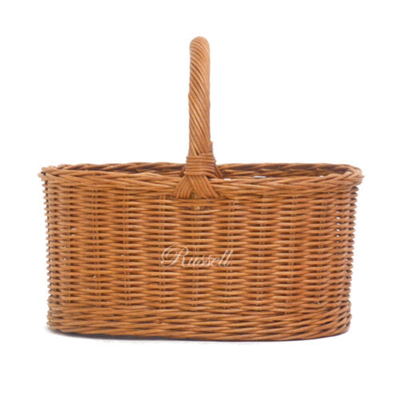 型番210 籐かごバスケット ラタンカゴ 籐小物入れ ハンドル付 【かごの