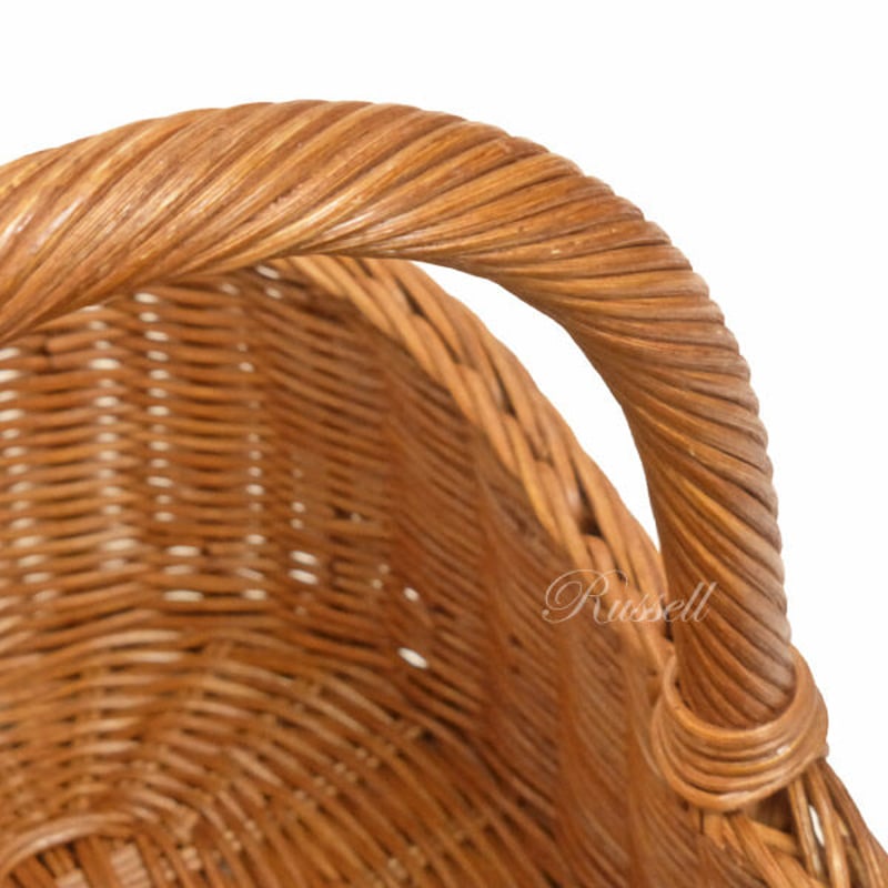 型番252 籐かごバスケット 整理収納カゴ 子物入れ ハンドル付 手提げ