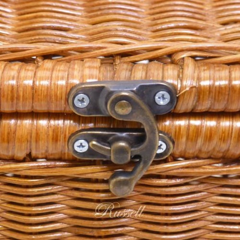 型番690 籐かご ピクニック行楽バスケット 運動会 お弁当入れ 小物入れ