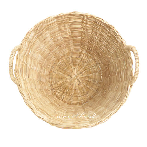 型番3005 籐かご ラタンバスケット 物入れ ランドリーバスケット 丸型