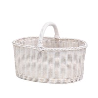 品番800-M-WH ホワイトバスケット 内布付き ハンドル付き かご