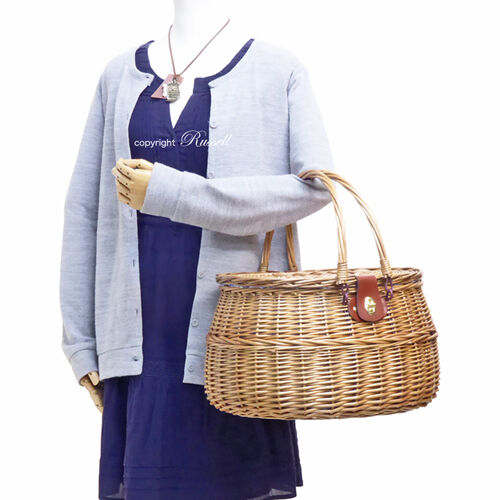 品番800-Lサイズ 内布付き ハンドル付き かごバスケット 【かごのお店