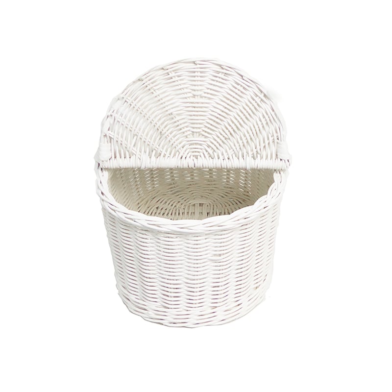 品番620 White paint 籐かごバスケット 【かごのお店ラッセル STORES