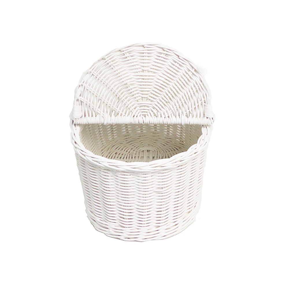 品番620 White paint 籐かごバスケット 【かごのお店ラッセル STORES