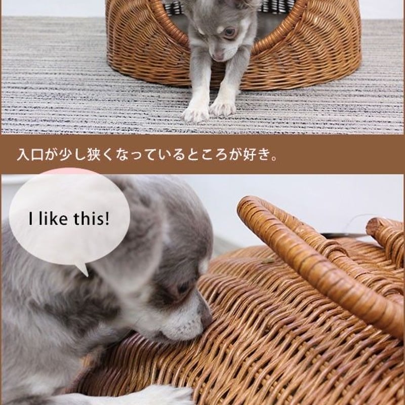 型番1002 籐（ラタン）猫ちぐら・猫つぐら・猫ハウス・小型犬用