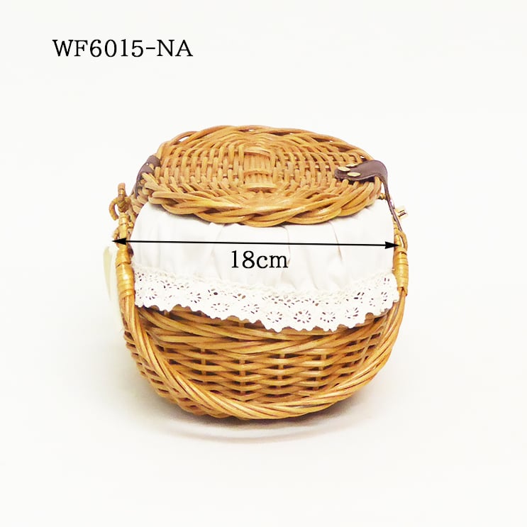 新商品】 品番WF6015 布カバー付き籐かごバスケットSS 【かごのお店