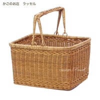 型番687 籐かごバスケット ピクニックバスケット ハンドル付き 裁縫箱