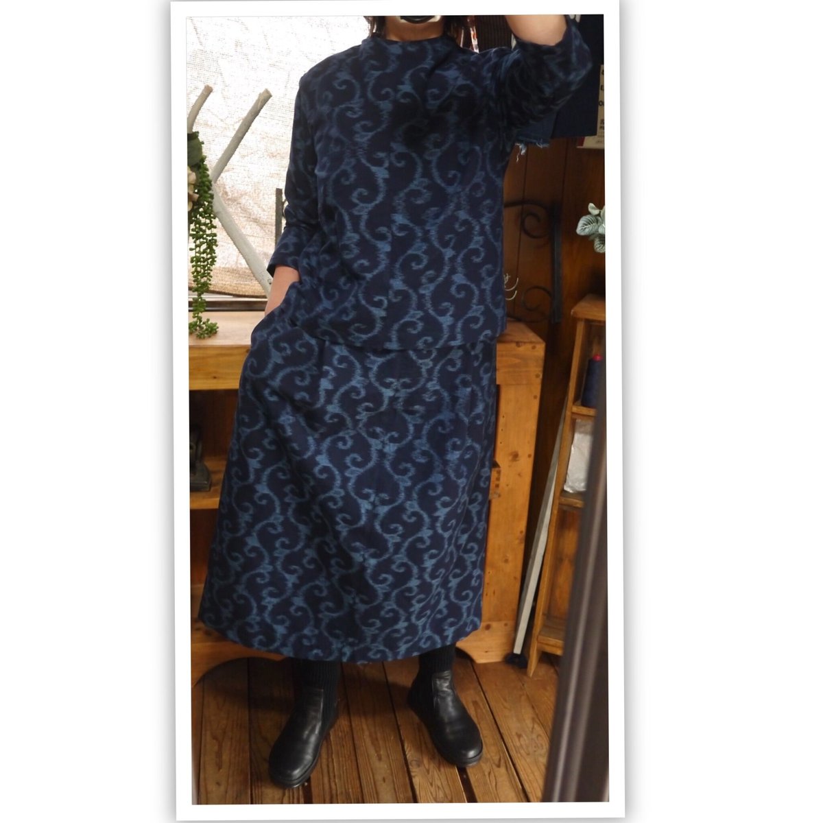 絣模様のセットアップ(未使用) 未使用 儀右ヱ門 ギエモン 久留米