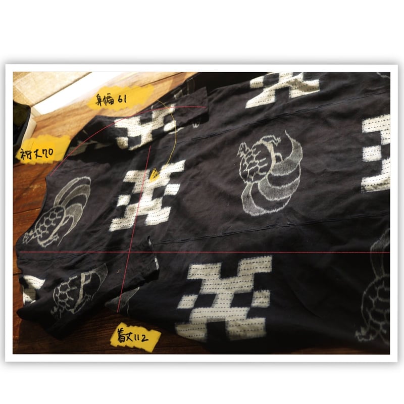 古布絵絣と無地紺のワンピース | お日柄洋裁店*littlepig 古布絵絣と無地紺のワンピース | お日柄洋裁店*littlepig