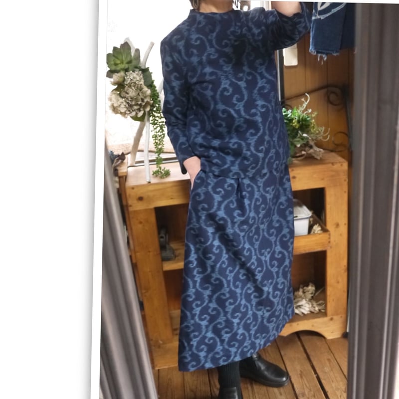 手作り工房　浪漫堂　久留米かすり　ワンピース　ジレ　セットアップ ワンピース | 久留米絣 風のおくりもの