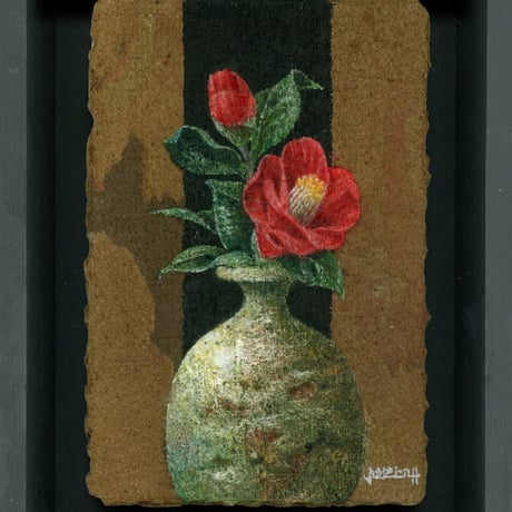 人気画家 増本憲樹 作（原画） 菖蒲 絵の部分32×22 F4号 定価 40