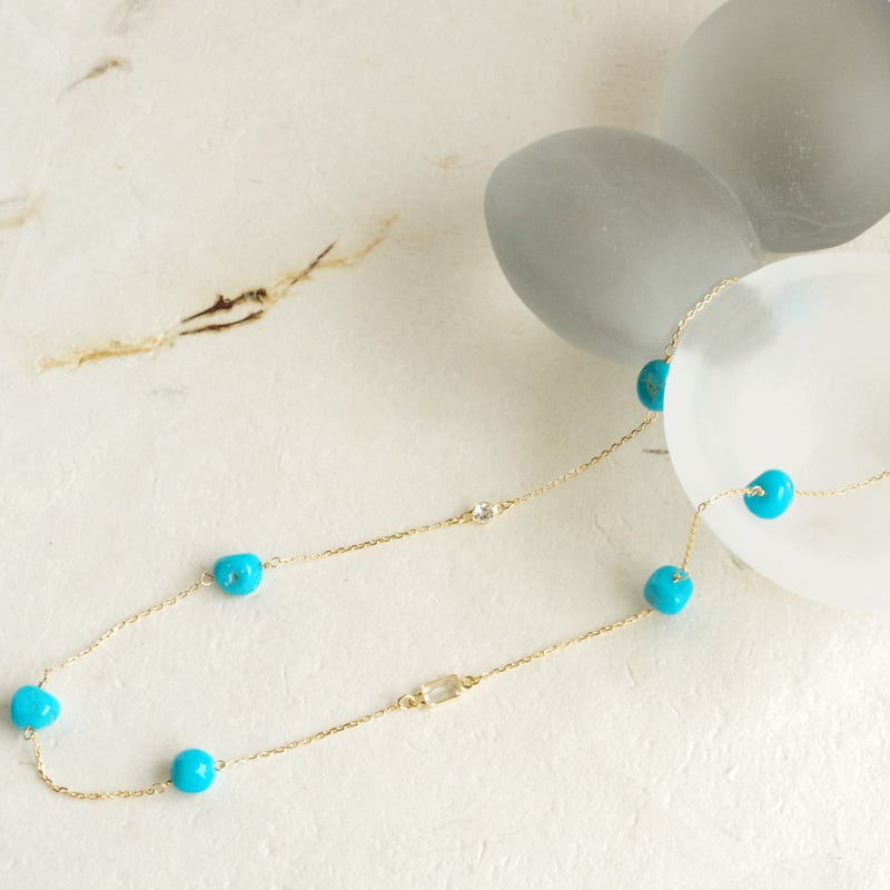 K18ターコイズロングネックレス | ATOMA