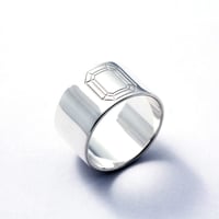 CAV-R05-SILVER/Carve Emerald Flat Ring/カーブエメラルドフラットリング