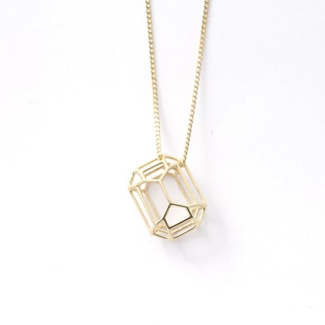 LIJ-N02S-GOLD/Line Emerald Pendant/ラインエメラルドペンダント