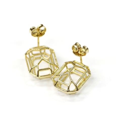 LIJ-E02S-GOLD/Line Emerald Pierce/ラインエメラルドピアス