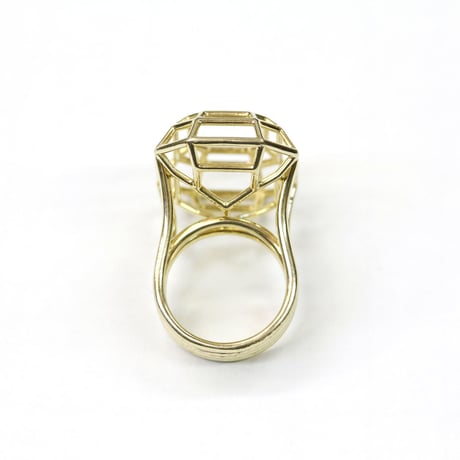 LIJ-R02M-GOLD/Line Emerald Ring/ラインエメラルドリング