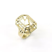 LIJ-R02M-GOLD/Line Emerald Ring/ラインエメラルドリング