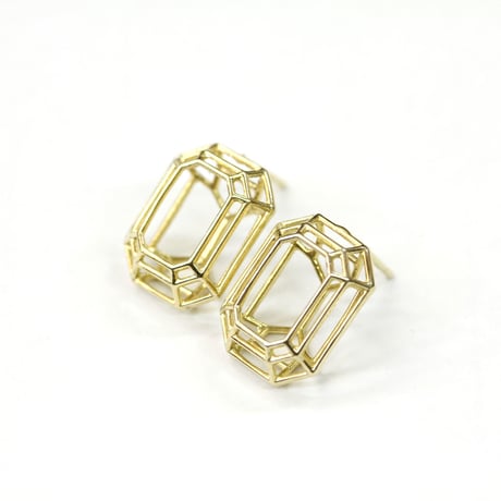 LIJ-E02S-GOLD/Line Emerald Pierce/ラインエメラルドピアス