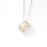LIJ-N02S-GOLD/Line Emerald Pendant/ラインエメラルドペンダント