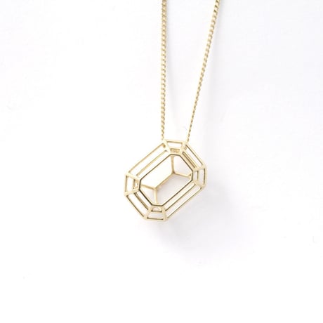LIJ-N02S-GOLD/Line Emerald Pendant/ラインエメラルドペンダント