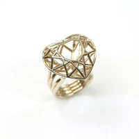 LIJ-R03M-PINKGOLD/Line Heart Ring/ラインハートリング