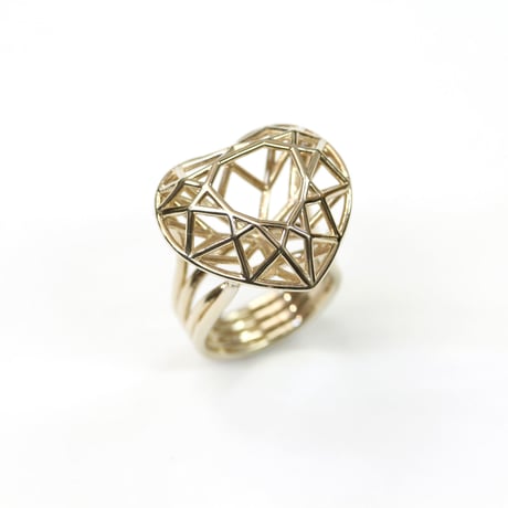 LIJ-R03M-PINKGOLD/Line Heart Ring/ラインハートリング