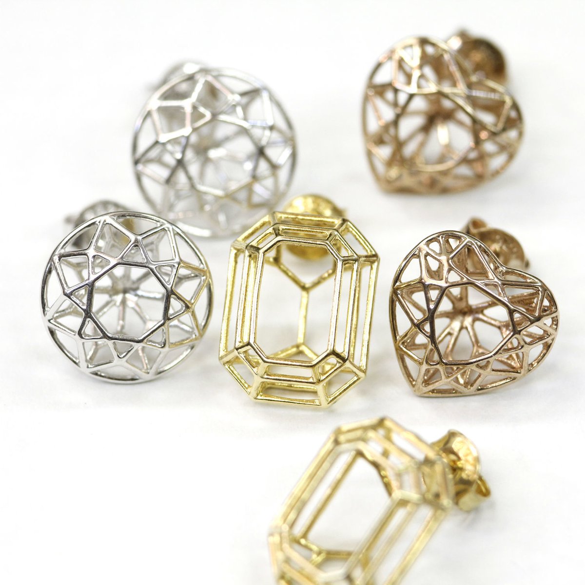 LIJ-E02S-GOLD/Line Emerald Pierce/ラインエメラルドピアス |