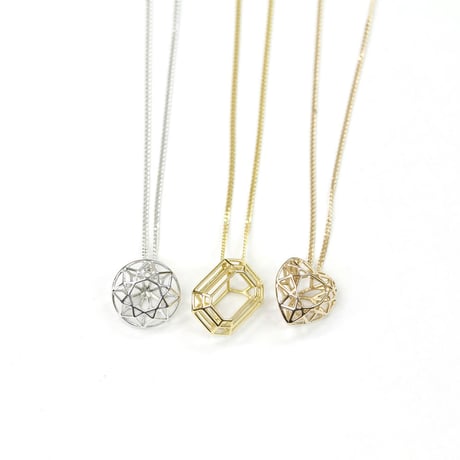 LIJ-N03S-PINKGOLD/Line Heat Pendant/ラインハートペンダント