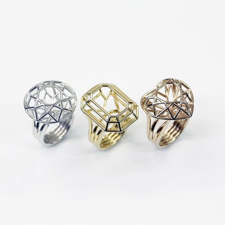 LIJ-R03M-PINKGOLD/Line Heart Ring/ラインハートリング